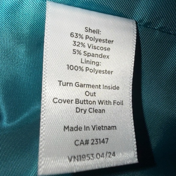 NWT TALBOTS Tailored Stretch Blazer - Misses 18 Teal - Picture 9 of 15